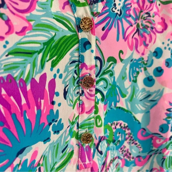 NWT Lilly Pulitzer Elsa Silk Top Sz L - Picture 6 of 12